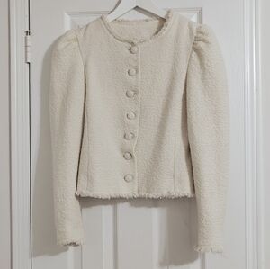 Club Monaco Puff Sleeves Cropped Jacket